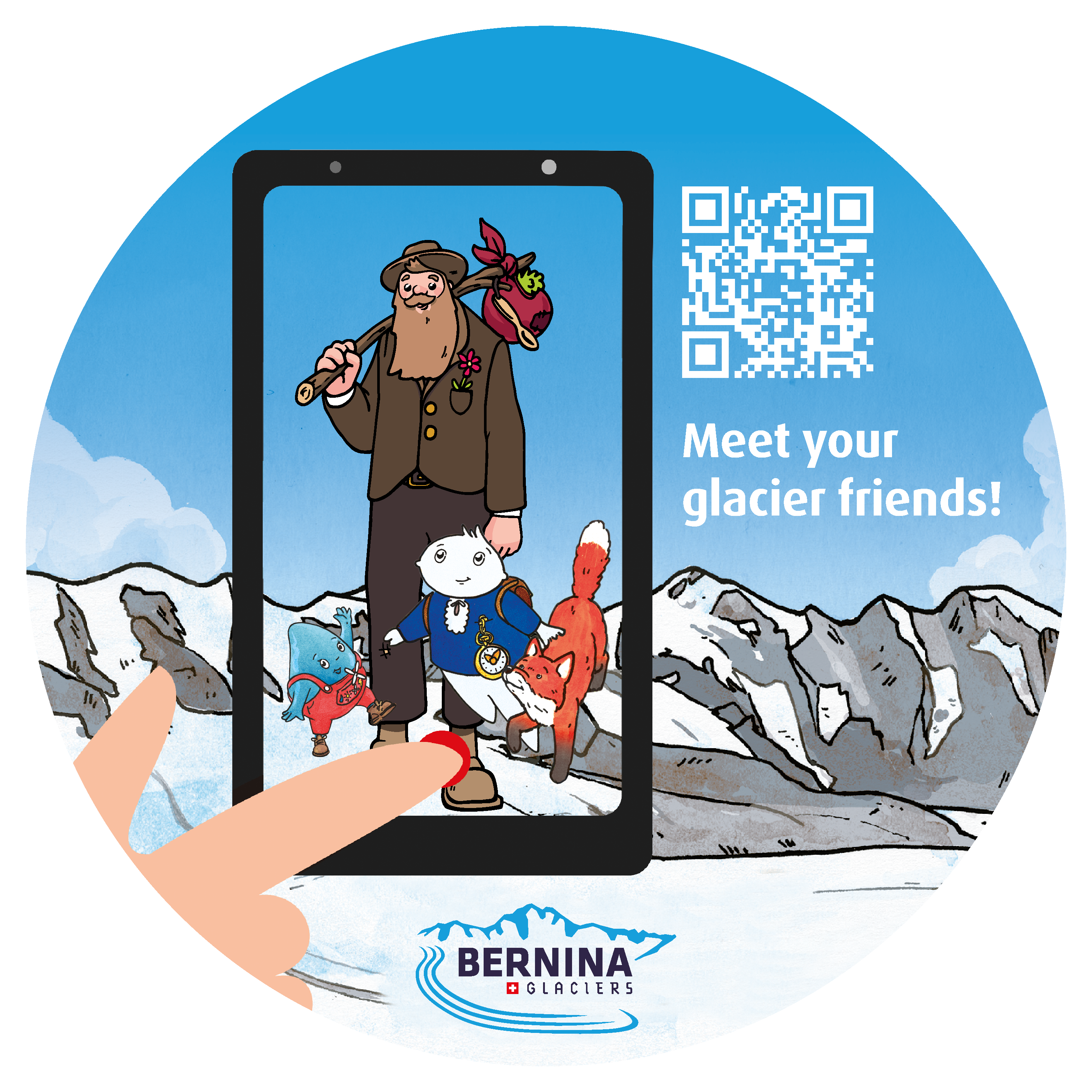 2024 PT AR Sticker BildBerninaGlaciers 60x60mm